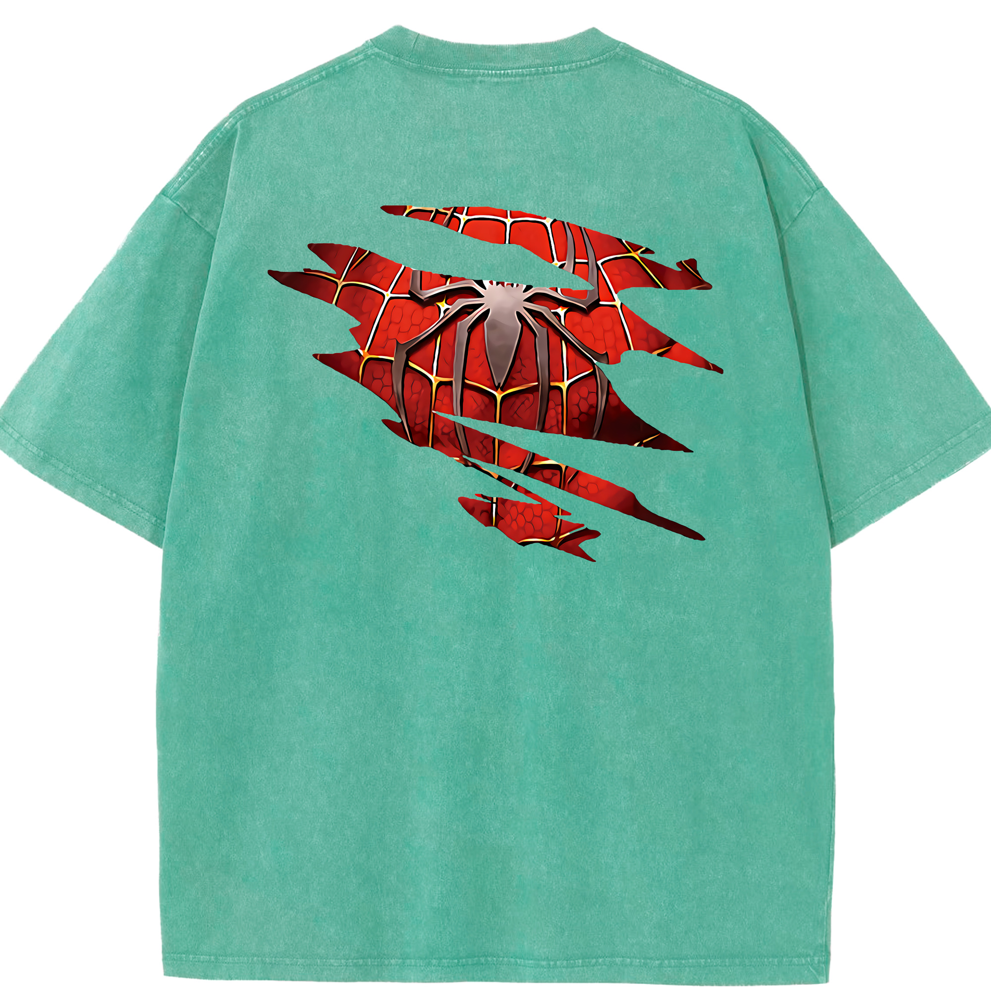 （画像用） Spider Man スパイダーマン 綿100% ヴィンテージ風 半袖Tシャツ（背面プリント）